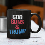 God Guns and Trump Black Glossy Mug