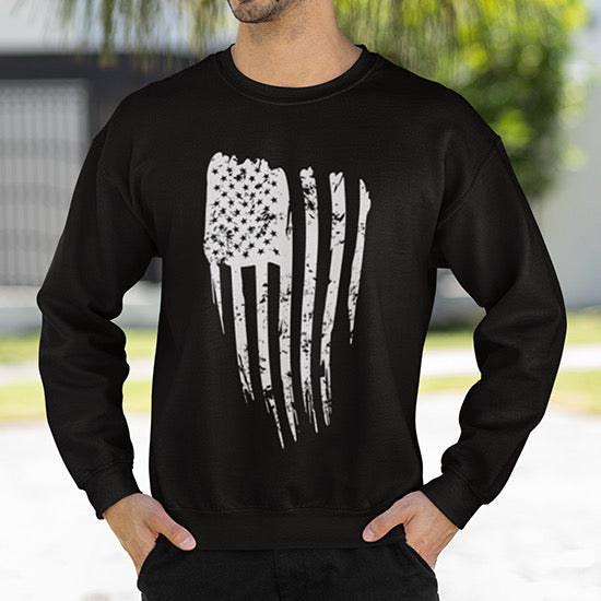 Distressed Flag Long Sleeve Shirt