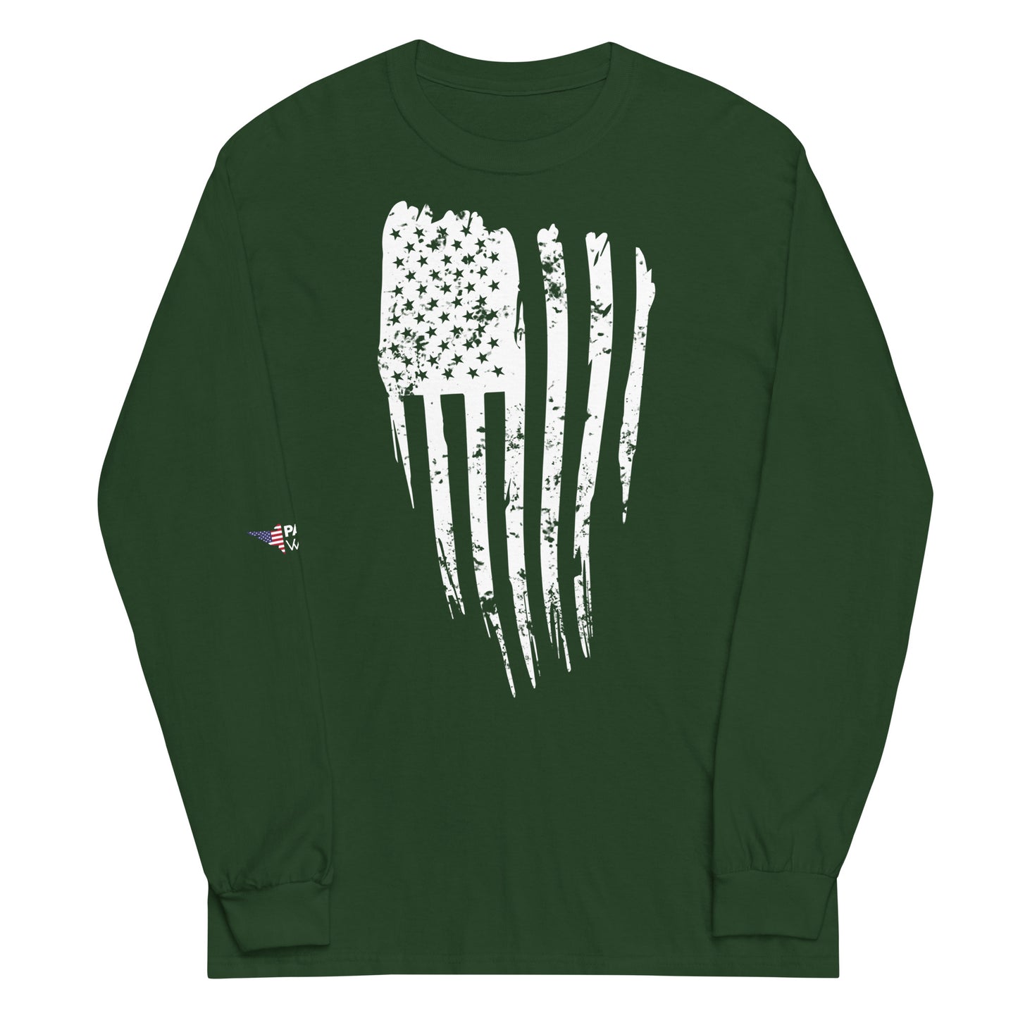 Distressed Flag Long Sleeve Shirt
