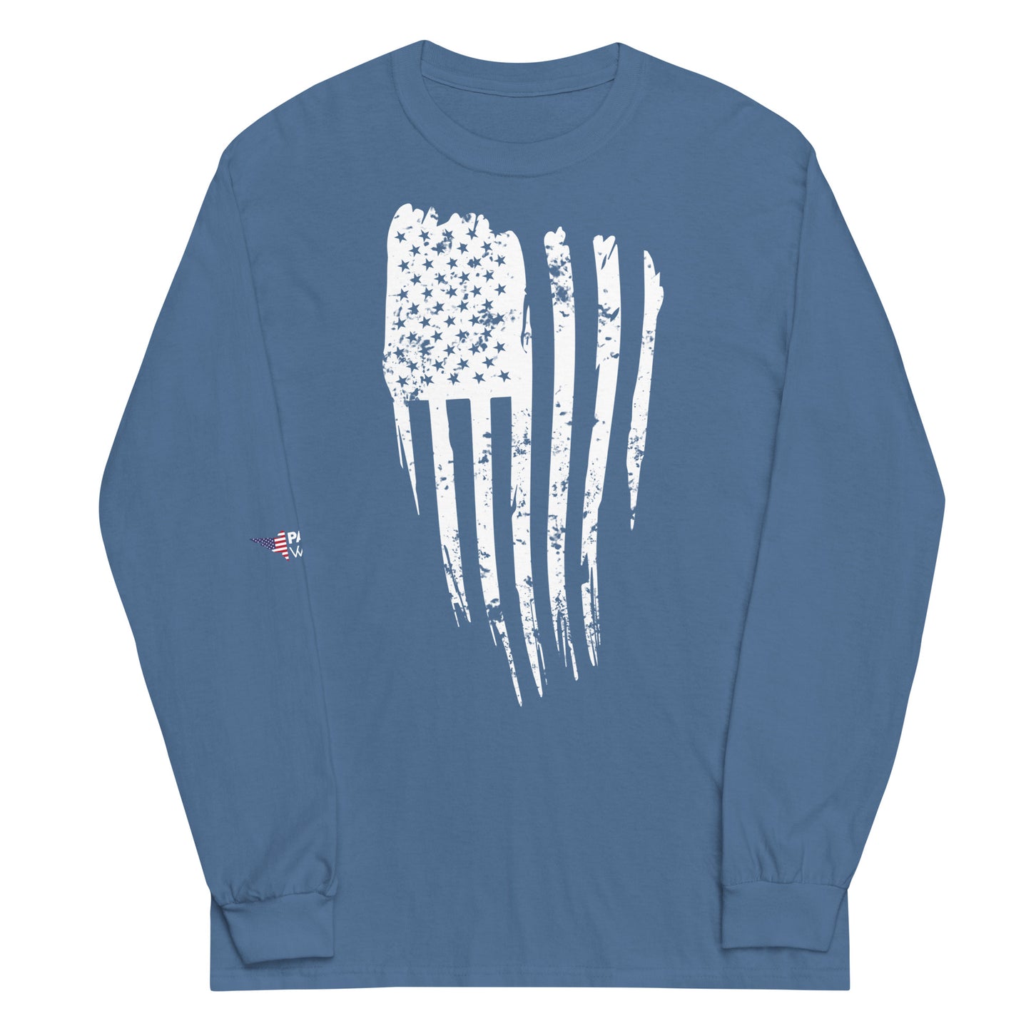 Distressed Flag Long Sleeve Shirt