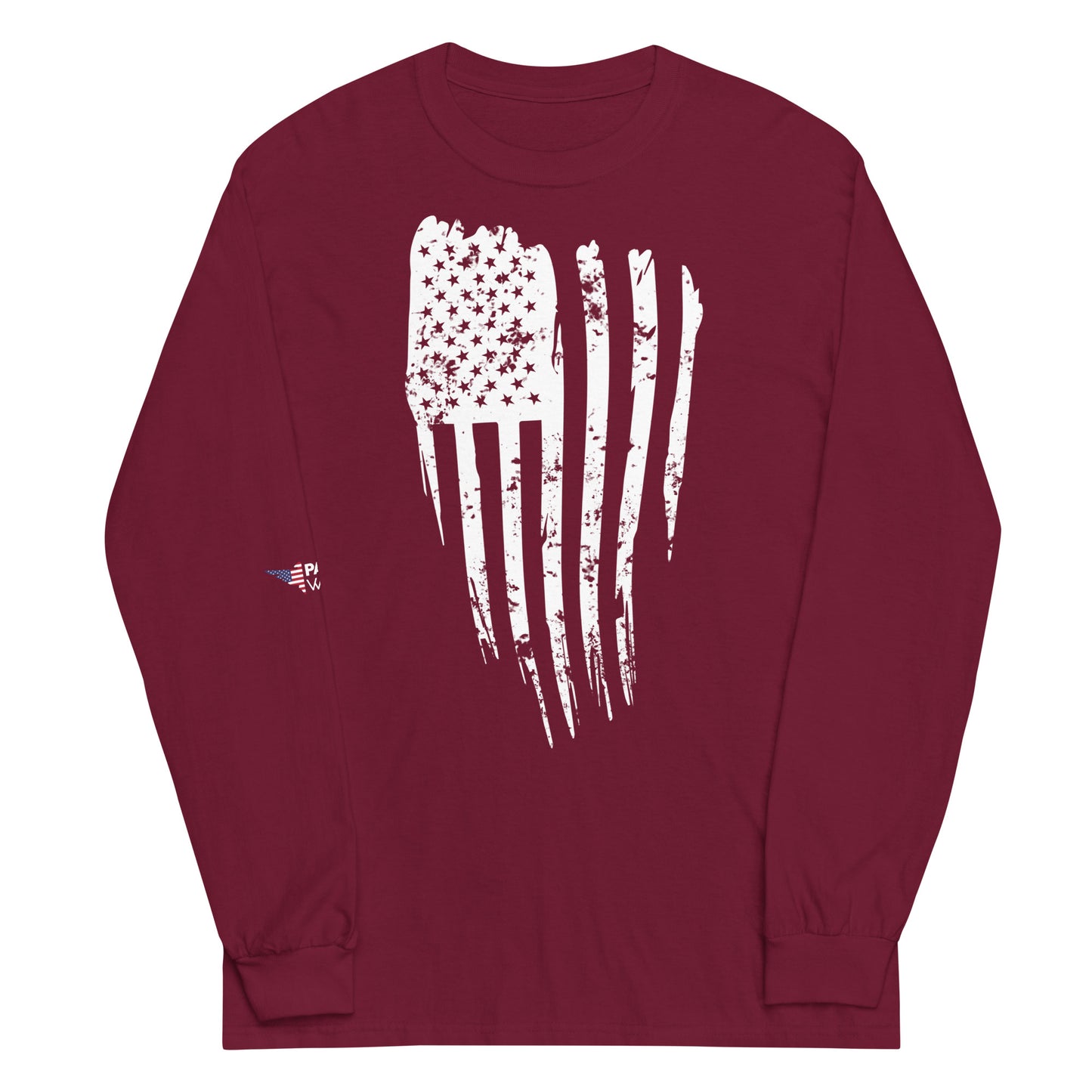 Distressed Flag Long Sleeve Shirt