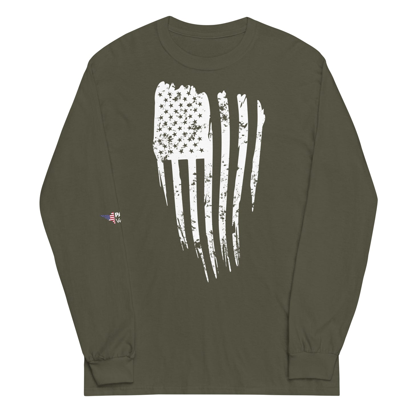 Distressed Flag Long Sleeve Shirt