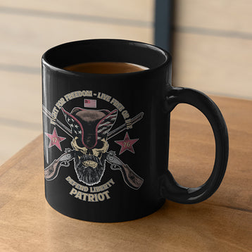 Defend Liberty Black Glossy Mug