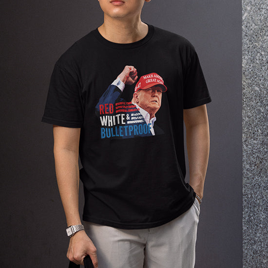 Red, White, Bulletproof Shirt