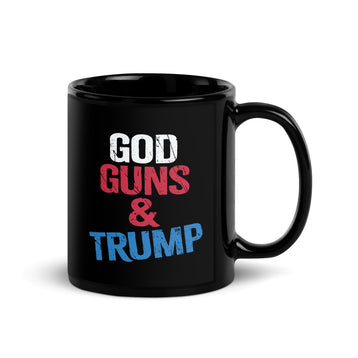 God Guns and Trump Black Glossy Mug