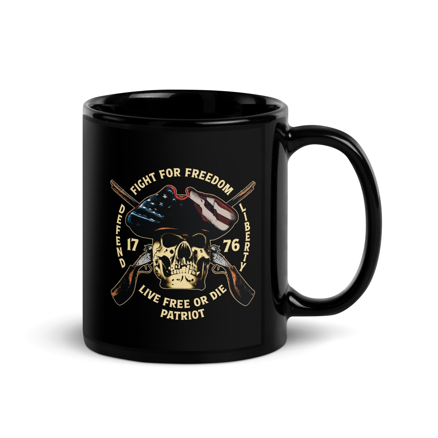 Fight for Freedom Black Glossy Mug