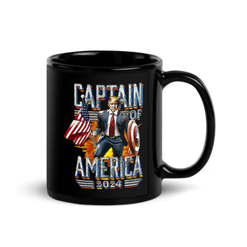 Captain of America Black Glossy Mug