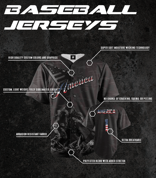 TEAM AMERICA 2/A BASEBALL JERSEY V2 - Patriot Wear