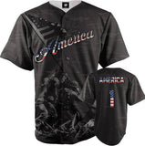 AMERICA #1 BLACK CAMO BASEBALL JERSEY - Patriot Wear