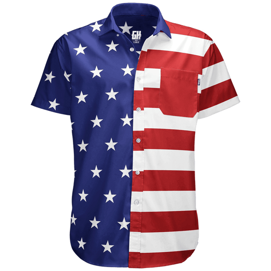 AMERICAN FLAG BUTTON DOWN - Patriot Wear